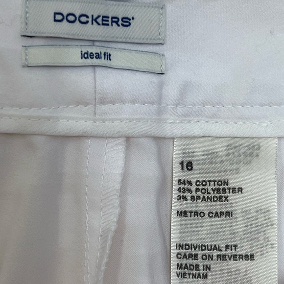 Dockers Ideal Fit Womens White Metro Capri Pants 16 Cotton Casual Stretchy Chic - Picture 5 of 16